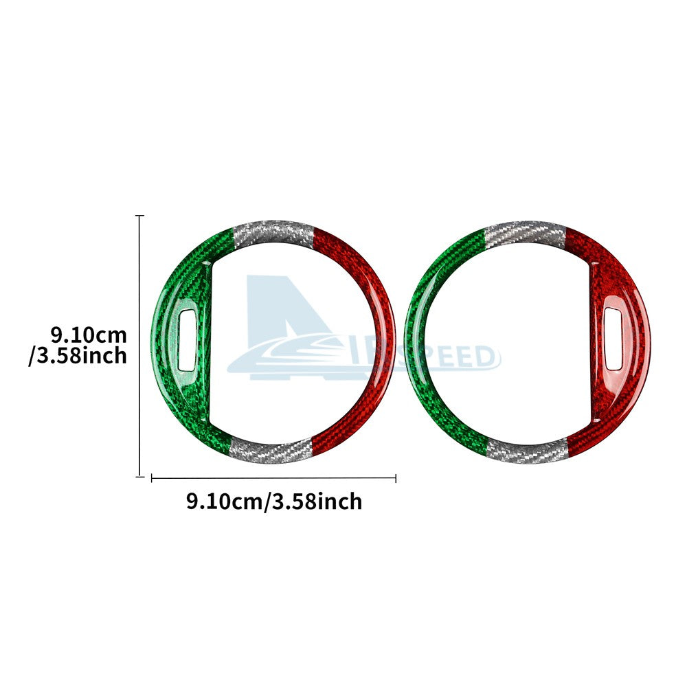 Center Side Air Outlet Sticker For Fiat 500 Abarth 595 695 2016-24 Carbon Fiber - detail view