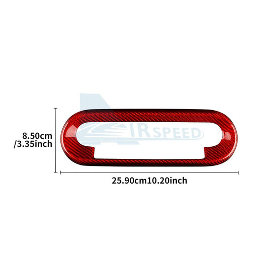 Carbon Fiber Center Shift Button Frame Sticker for MINI U25, J01, J05, F65 & F67 (2024-2026) - detail view