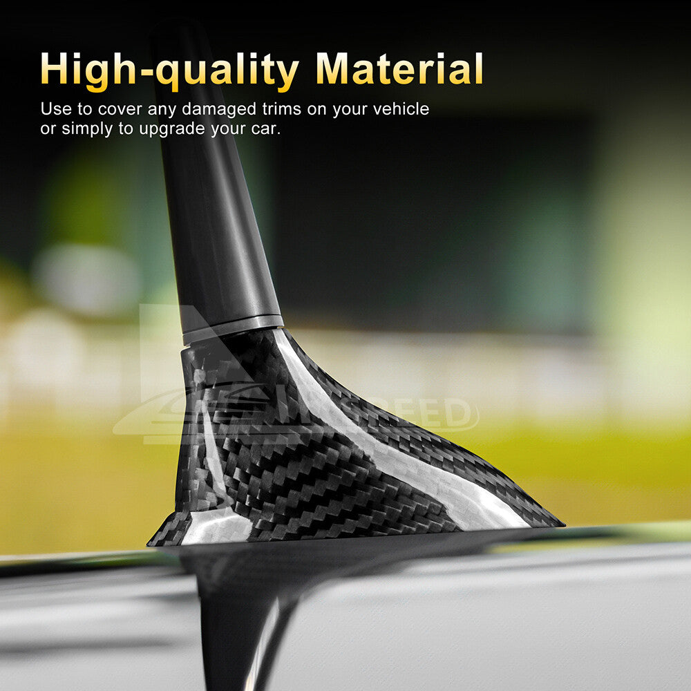 REAL Carbon Fiber Shark Fin Antenna Cover Black For Fiat 500 Abarth 595 12-2023 - detail view 5