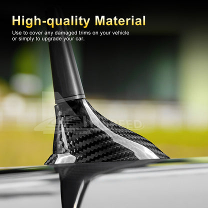 REAL Carbon Fiber Shark Fin Antenna Cover Black For Fiat 500 Abarth 595 12-2023 - detail view 5
