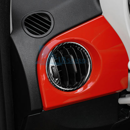Real Hard Carbon Fiber Air Vent Ring Cover Trim For Fiat 500 Abarth 595 2016-23 - detail view 7