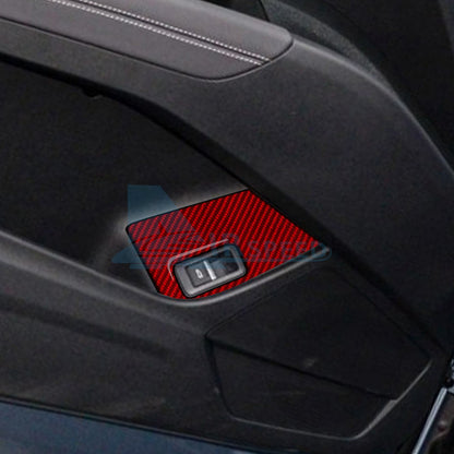 Red Trunk Switch Button Panel Stickers Carbon Fiber for Audi Q4 E-Tron 2021-2025（U.S. Stock）