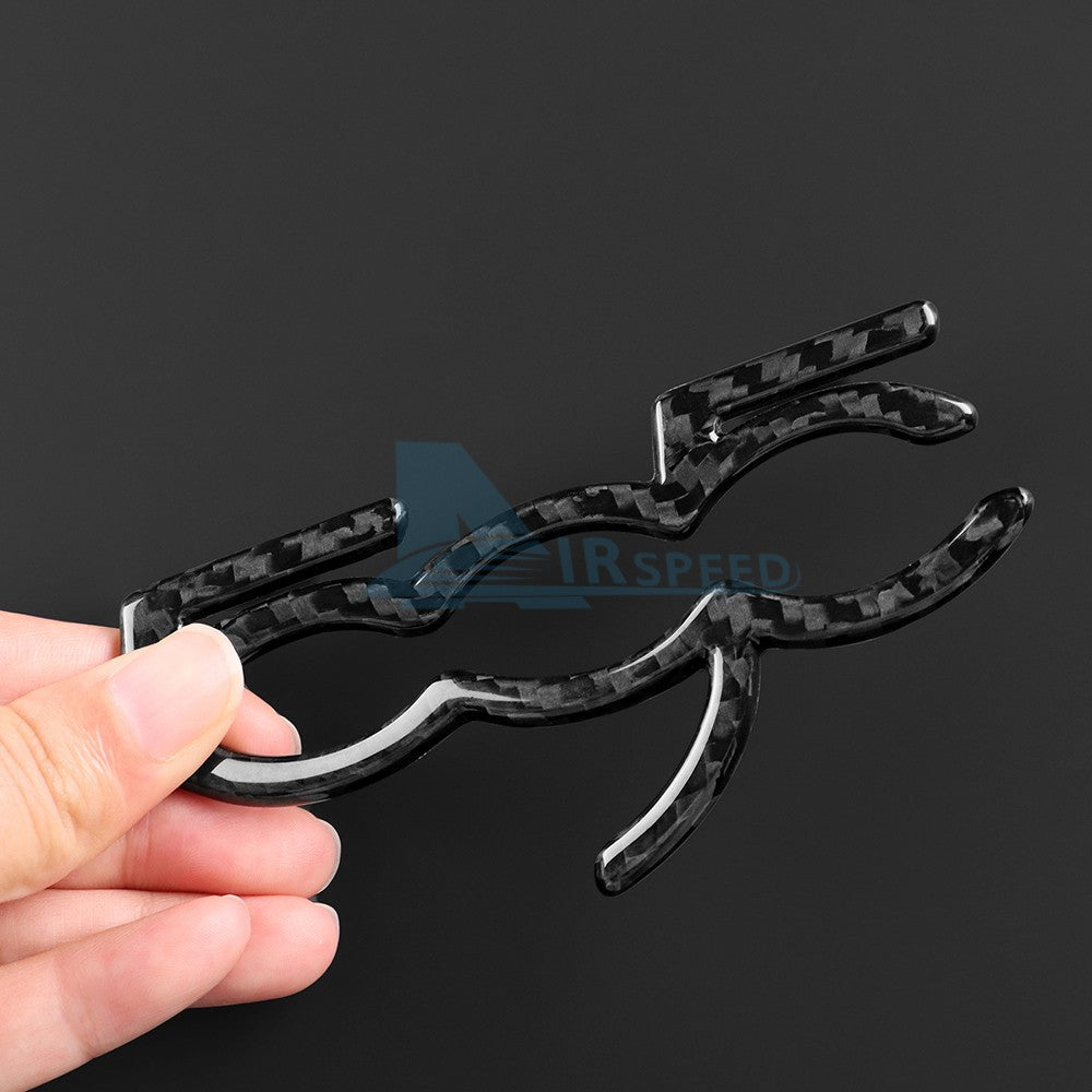 Carbon Fiber Co-Pilot Decor Stickers for Abarth 595 695 2012-2024 Fiat 500 08-24 - detail view 8