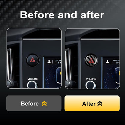 Black Hard Carbon Hazard Warning Button Trim For Subaru WRX 2022-2023 - detail view