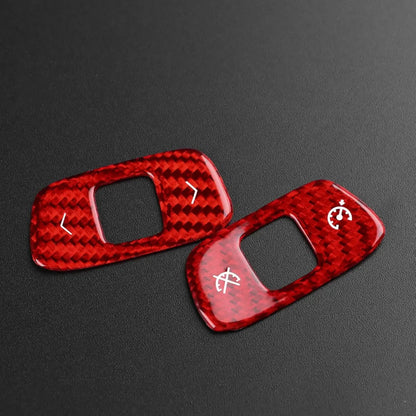 Red Dry Carbon 2-Key Volume Trim White Letter For Corvette C8 2020-2023