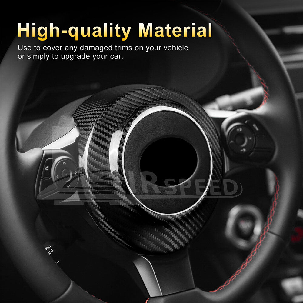 For Subaru BRZ GR86 17-2024 REAL HARD Carbon Fiber Steering Wheel Center Cover - detail view 5