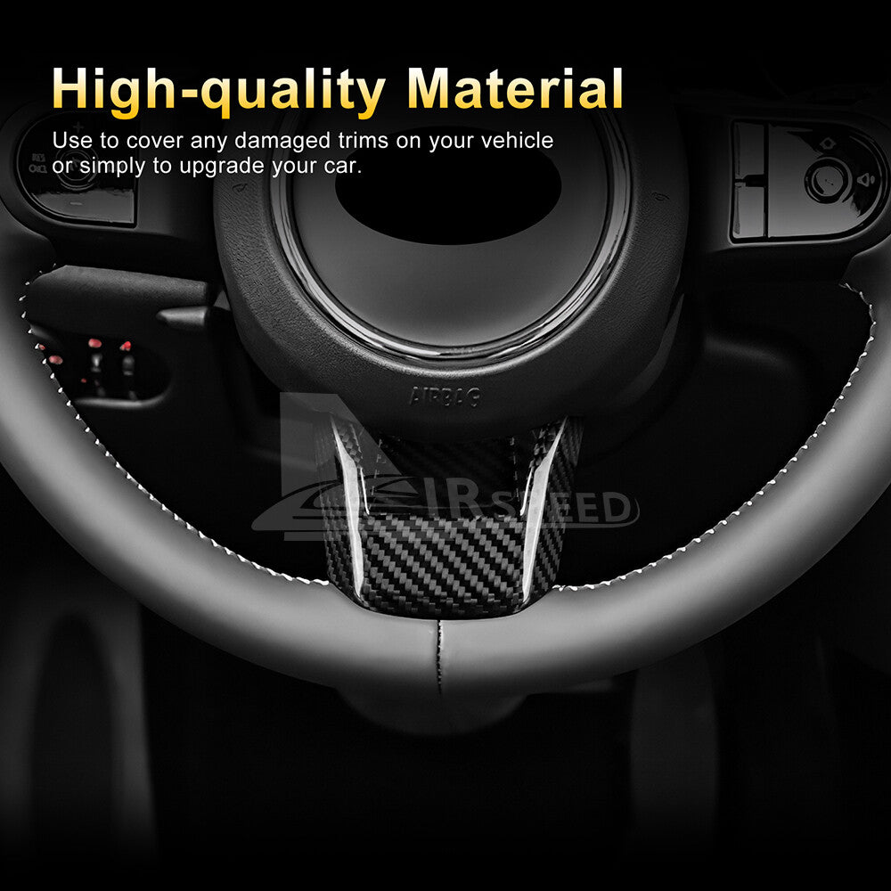 Black Steering Wheel Center REAL HARD Carbon Fiber For Mini F55 F56 F60 22-2023 - detail view 5