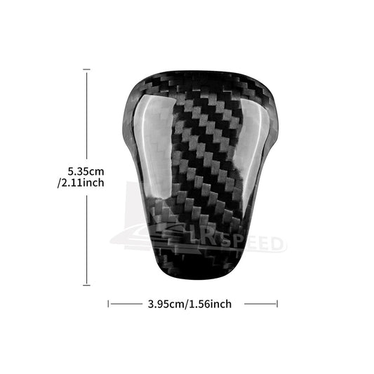 Center Gear Shift Knob Cover Black Carbon Fiber For Subaru Crosstrek 2023-2024 - detail view