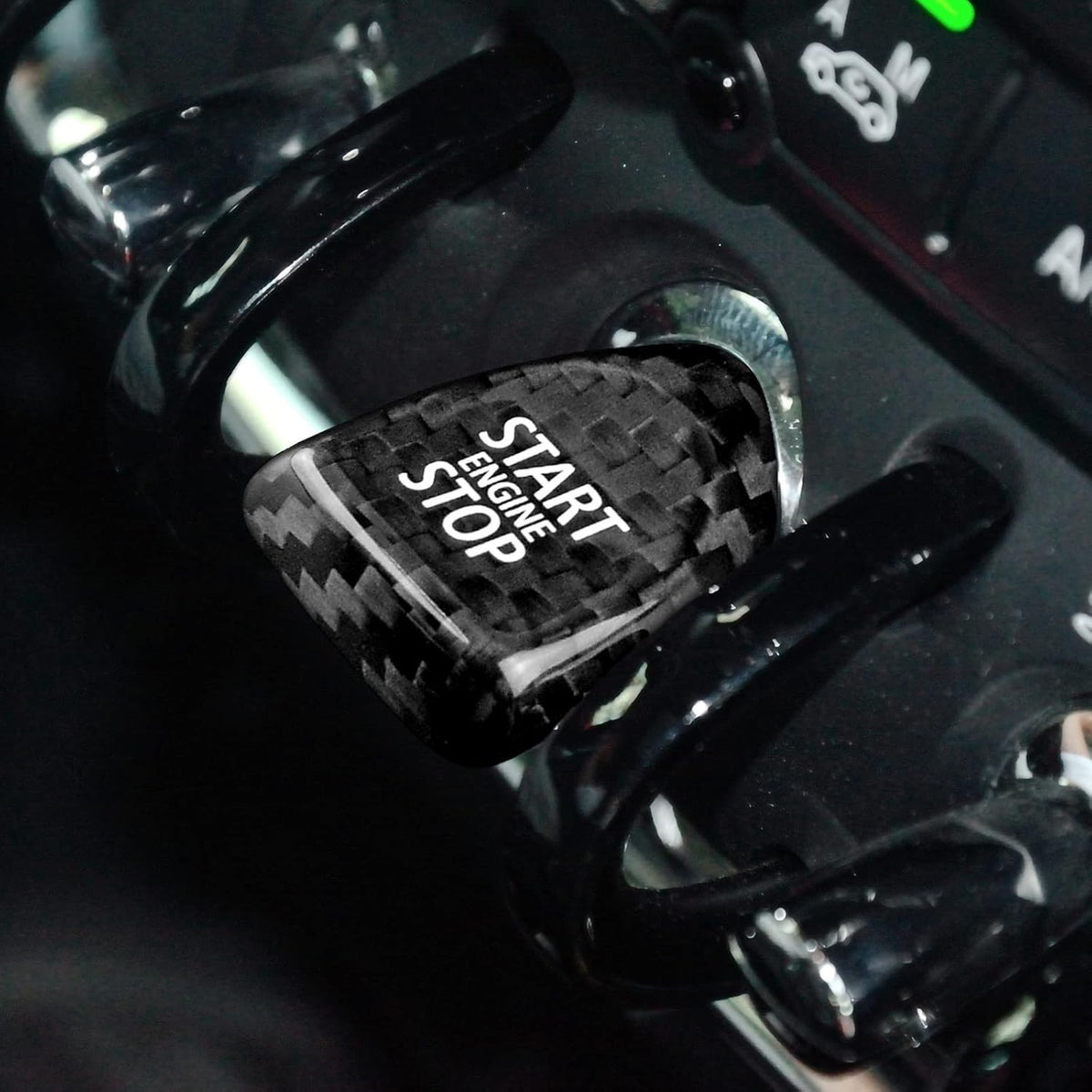 Carbon Fiber Engine Start Stop Button Sticker For Mini Cooper F54 F55 F56 F57F60 - detail view 3