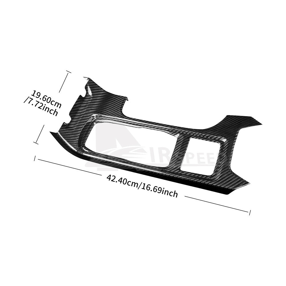 For Subaru WRX STI 2022-2023 Gear Shift Panel REAL HARD Carbon Fiber Cover BLACK - detail view