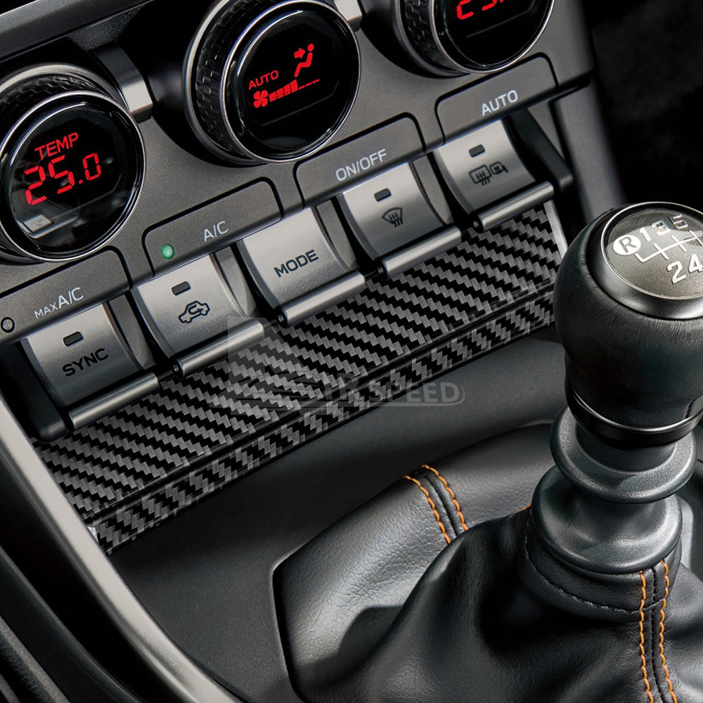 Black Carbon Fiber Trim Sticker Below AC Buttons For Subaru BRZ GR86 2021-2026（U.S. Stock）