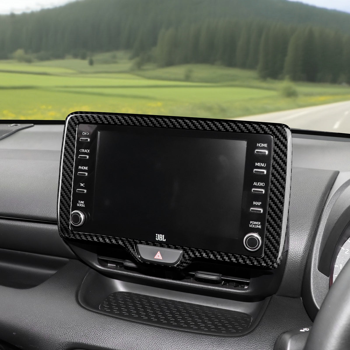 Center Screen Frame Cover For Toyota Yaris Cross/GR Yaris 2020-2024 Carbon Fiber - detail view 7
