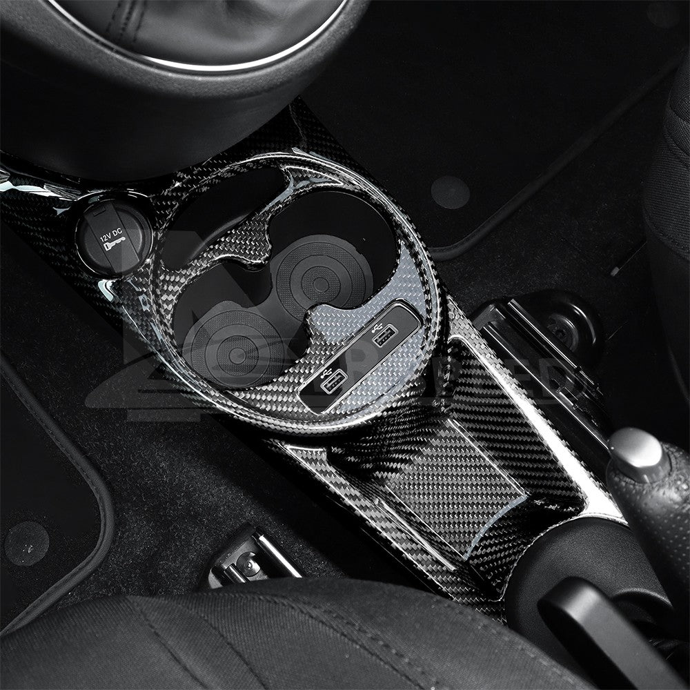 for FIAT 500 Abarth 595 2016-2024 HARD Carbon Fiber Center Water Cup Frame Cover - detail view 7