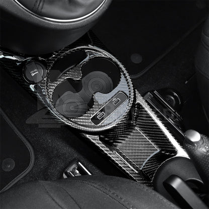 for FIAT 500 Abarth 595 2016-2024 HARD Carbon Fiber Center Water Cup Frame Cover - detail view 7
