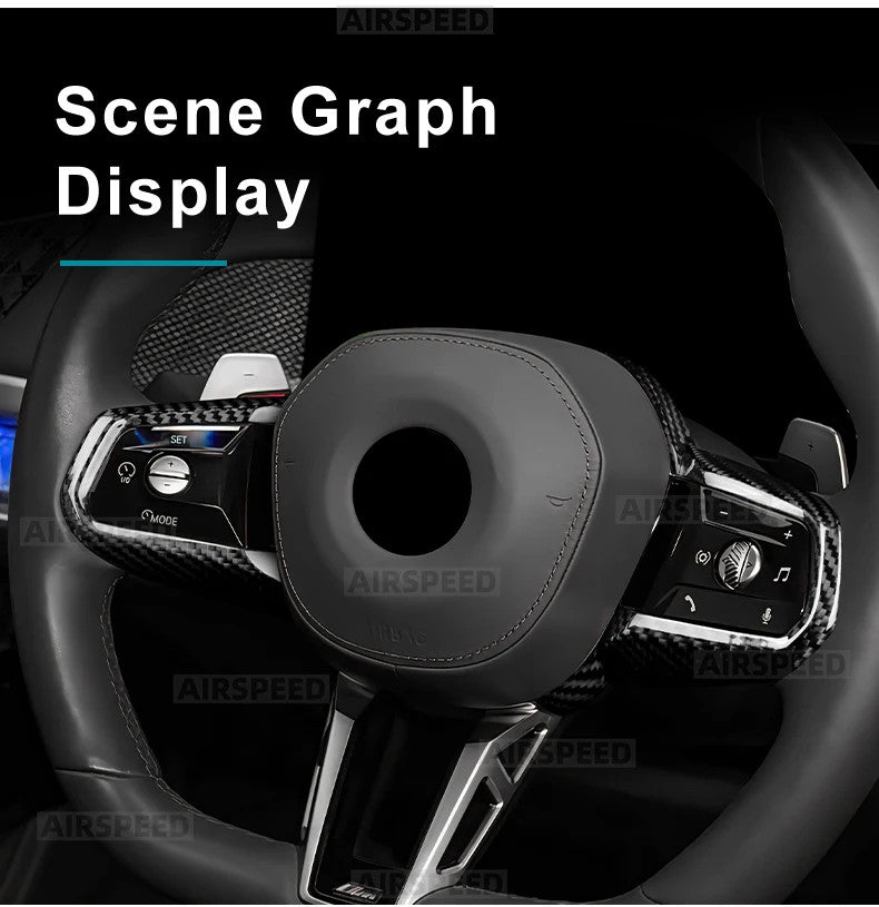 BMW X3 G45 25-26 Steering Wheel Button Frame Black Dry Carbon Fiber - detail view 11