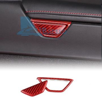 For Corvette C8 2020-2024 REAL HARD Carbon Fiber Armrest Box Button Cover RED
