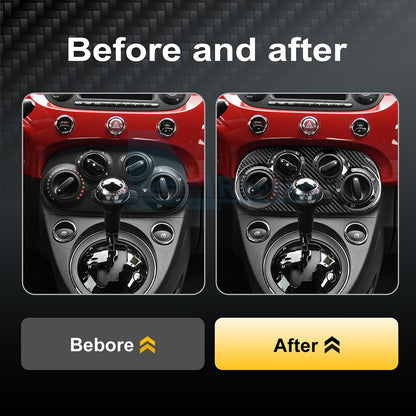 For FIAT 500 08-24 Abarth 595 695 12-24 Car Center AC Frame Cover Carbon Fiber - detail view 4