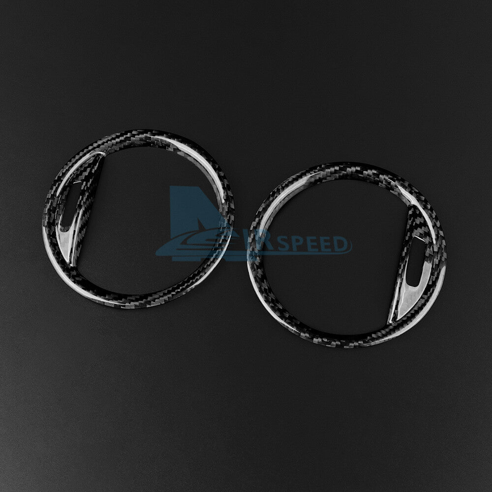 Real Hard Carbon Fiber Air Vent Ring Cover Trim For Fiat 500 Abarth 595 2016-23 - detail view 9