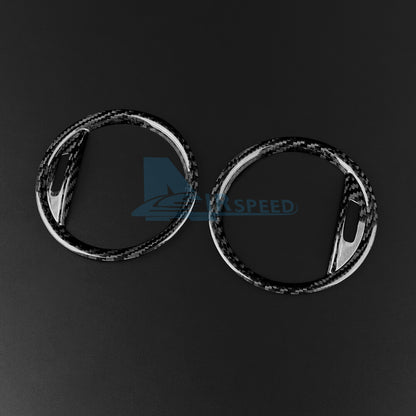 Real Hard Carbon Fiber Air Vent Ring Cover Trim For Fiat 500 Abarth 595 2016-23 - detail view 9