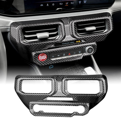 HARD Carbon Fiber Car Center Console Frame Cover Trim for Ford Mustang 2024-2027 - product view