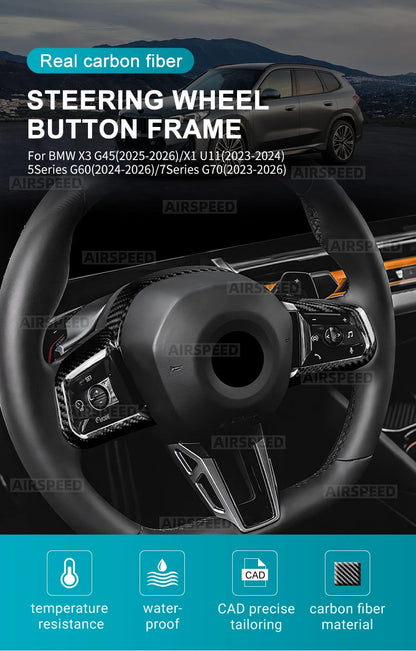 BMW X3 G45 25-26 Steering Wheel Button Frame Black Dry Carbon Fiber - detail view 8