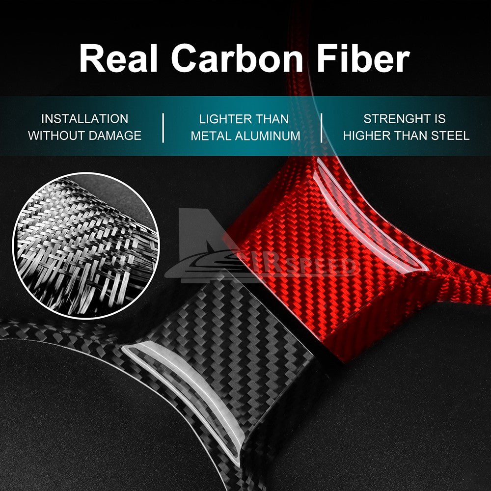 Steering Wheel Frame Cover RED HARD Carbon Fiber for Subaru BRZ Toyota 86 17-23 - detail view 4
