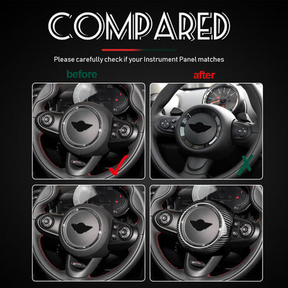 REAL HARD Carbon Fiber Black Steering Wheel Cover For Mini F54 F55 F56 F57 F60 - detail view