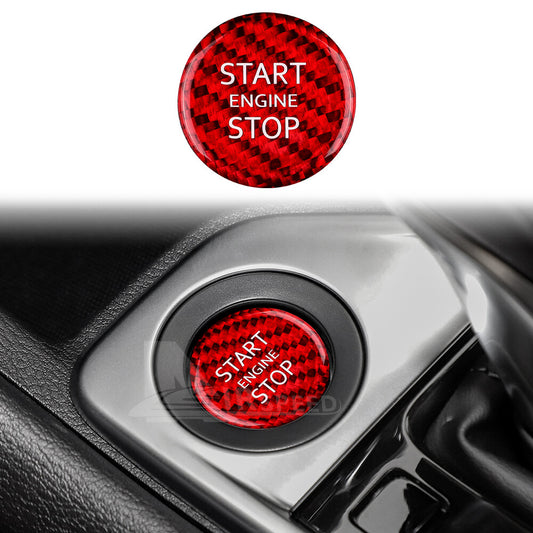For Nissan Altima 2020-2023 HARD RED Carbon Fiber Start Stop Engine Button Cover - product view