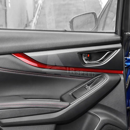 For Subaru WRX STI 22-23 RED Door Handle Strip Cover REAL HARD Carbon Fiber 2PCS - detail view 5