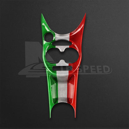 For Abarth 595 695 16-24 Italian Flag Carbon Fiber Center Water Cup Frame Cover - detail view 9