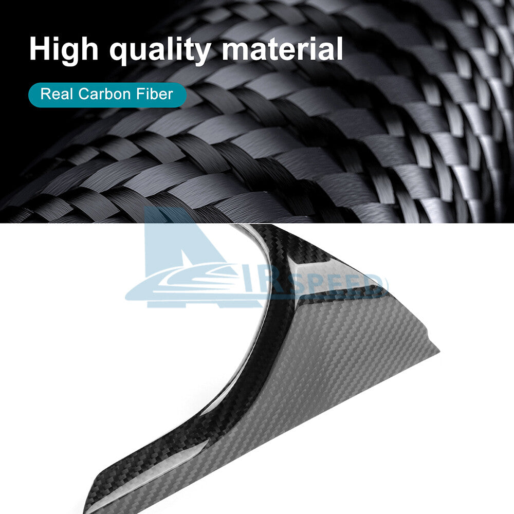 For Kia Stinger 18-2023 REAL HARD Carbon Fiber Air Conditioner Knob Frame Cover - detail view 6