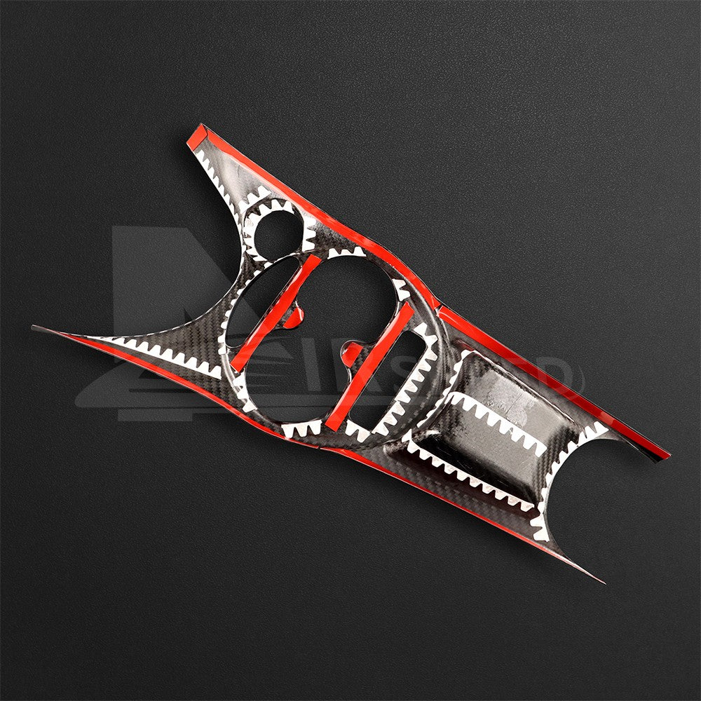 for FIAT 500 Abarth 595 2016-2024 HARD Carbon Fiber Center Water Cup Frame Cover - detail view 10