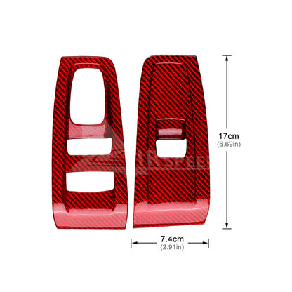 Red Window Control Button Cover HARD Carbon Fiber For Subaru BRZ GR86 2021-2023 - detail view 4