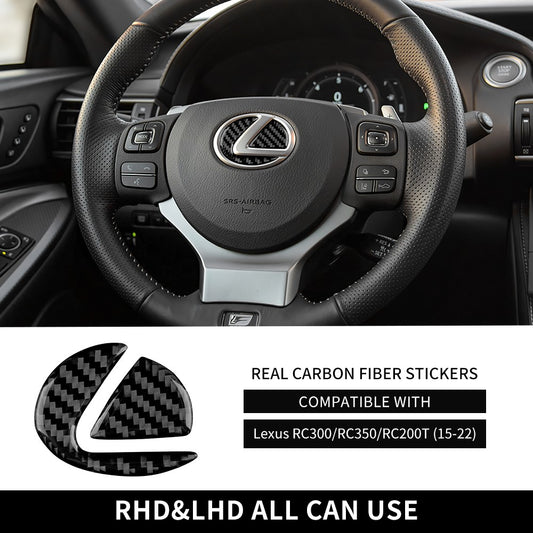Carbon Fiber Steering Wheel Center Sticker for Lexus RC300 350 200T 2015-2022（U.S. Stock）