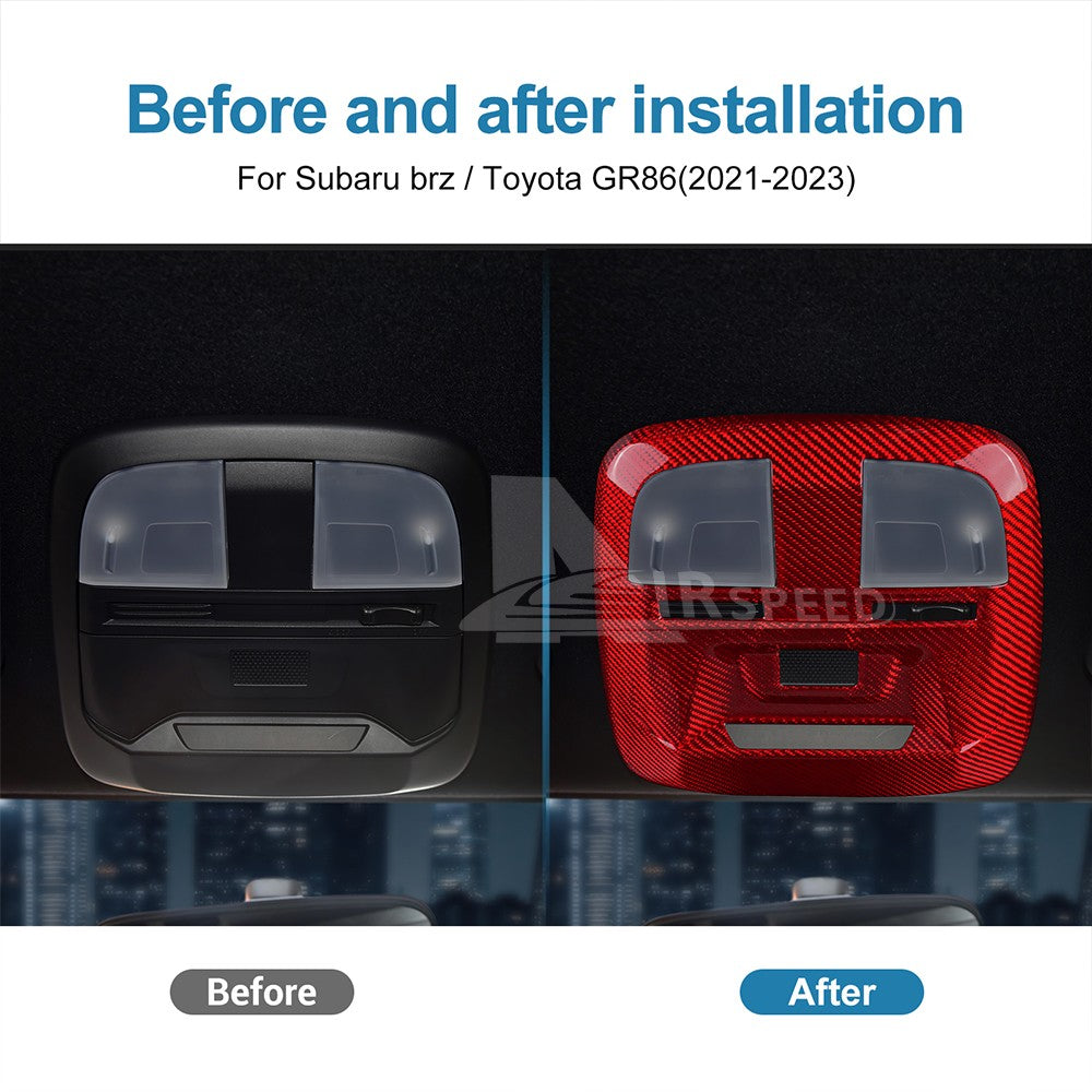 Reading Light Cover RED HARD Carbon Fiber for Toyota GR86 Subaru BRZ 2021-2023 - detail view 4