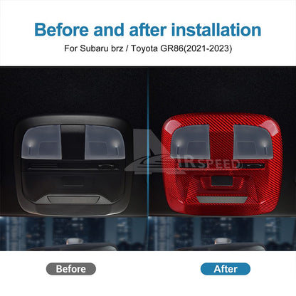 Reading Light Cover RED HARD Carbon Fiber for Toyota GR86 Subaru BRZ 2021-2023 - detail view 4