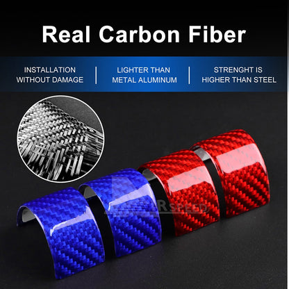 For Corvette C8 2020-2023 Real Hard Carbon Fiber Steering Wheel Trim Ring Cover