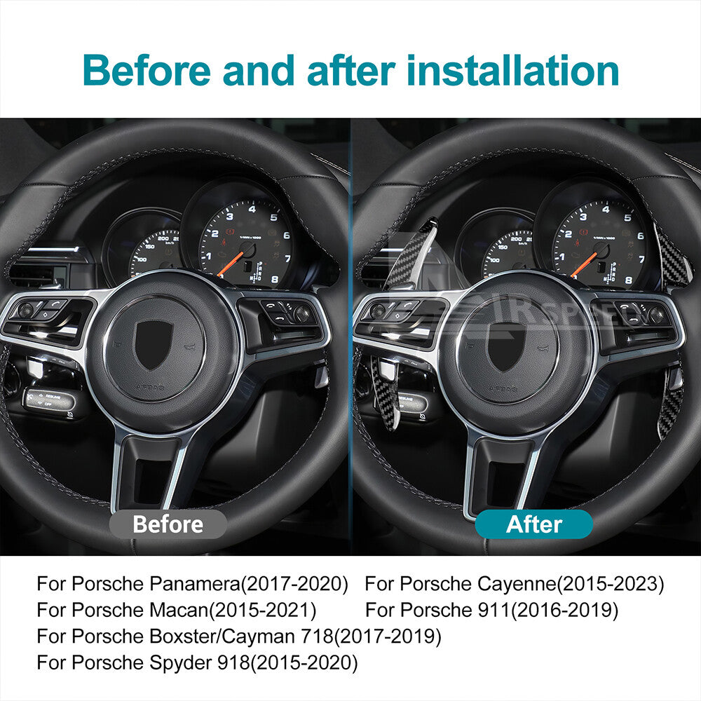 Hard Carbon Wheel Shifter Extension Sport Refit For Porsche Cayenne 2011-2019 - detail view 3