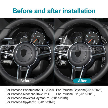 Hard Carbon Wheel Shifter Extension Sport Refit For Porsche Cayenne 2011-2019 - detail view 3
