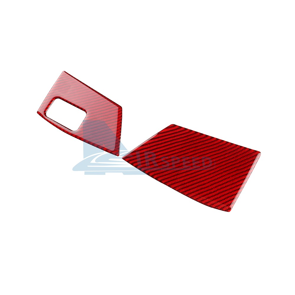 Red Trunk Switch Button Panel Stickers Carbon Fiber for Audi Q4 E-Tron 2021-2025（U.S. Stock）