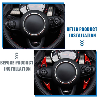 For Mini F55 F56 13-19 F54 F57 14-19 Red Steering Wheel Paddle Shifter Extension - detail view 4