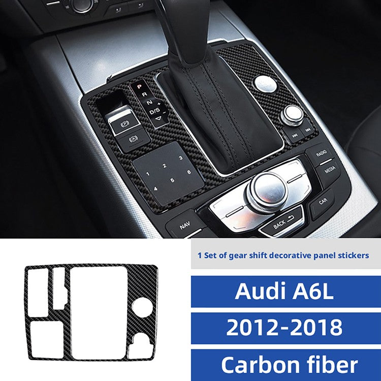 Audi A6 A7 S6 S7 12-18 Gear Shift Panel Frame Cover Trim Black Carbon Fiber LHD（U.S. Stock）