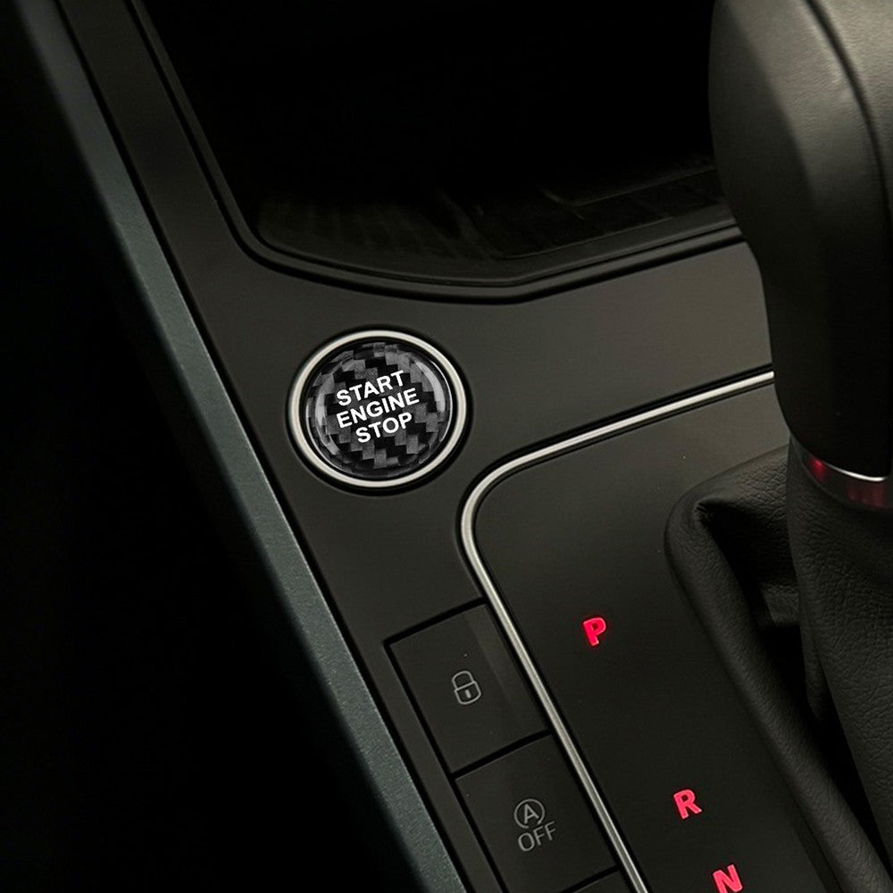 Black Carbon Fiber Car Engine Start Button Sticker for Cupra Ateca Leon 2021-26 - detail view 7