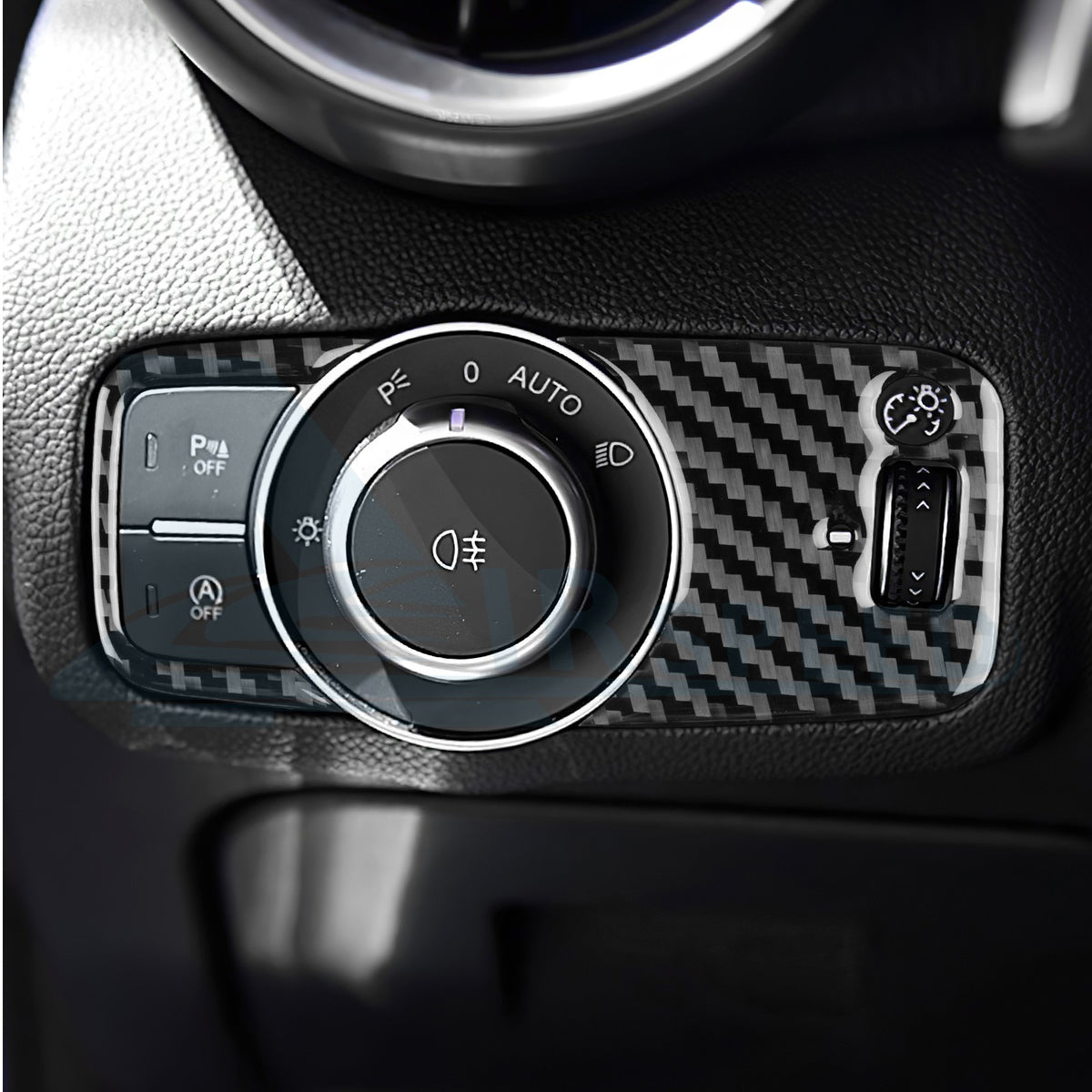 For Alfa Romeo Giulia 15-2016 Headlight Switch Button Frame Sticker Carbon Fiber（U.S. Stock）