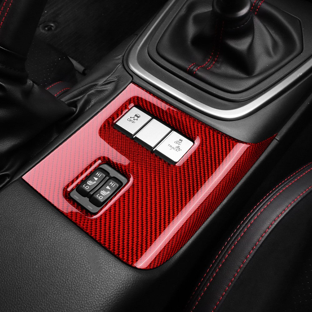 Car Center Seat Heating Button Cover Carbon Fiber for Subaru BRZ GR86 2021-2026 - detail view 7