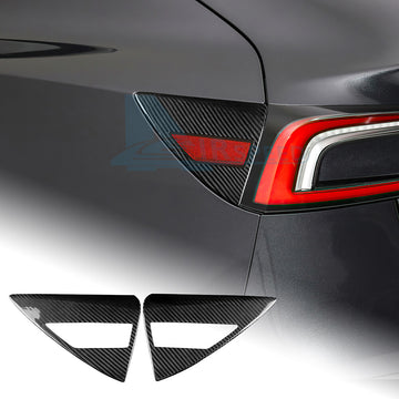 REAL HARD Carbon Fiber Charging Port Panel Cover For Tesla Model 3 2024 Black