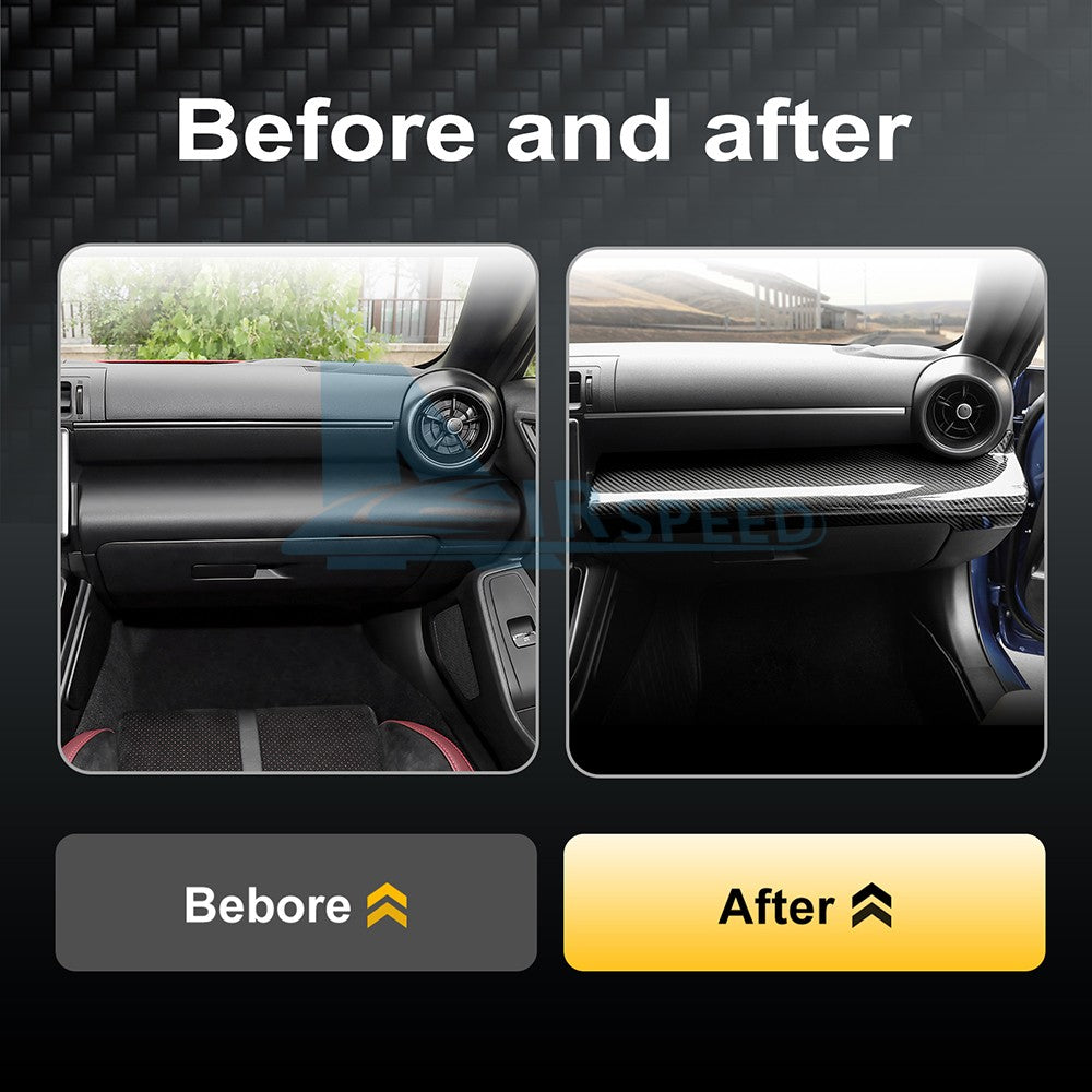 Hard Carbon Co-pilot Dashboard Trim LHD For Subaru BRZ Toyota GR86 2021-2026 - detail view 4