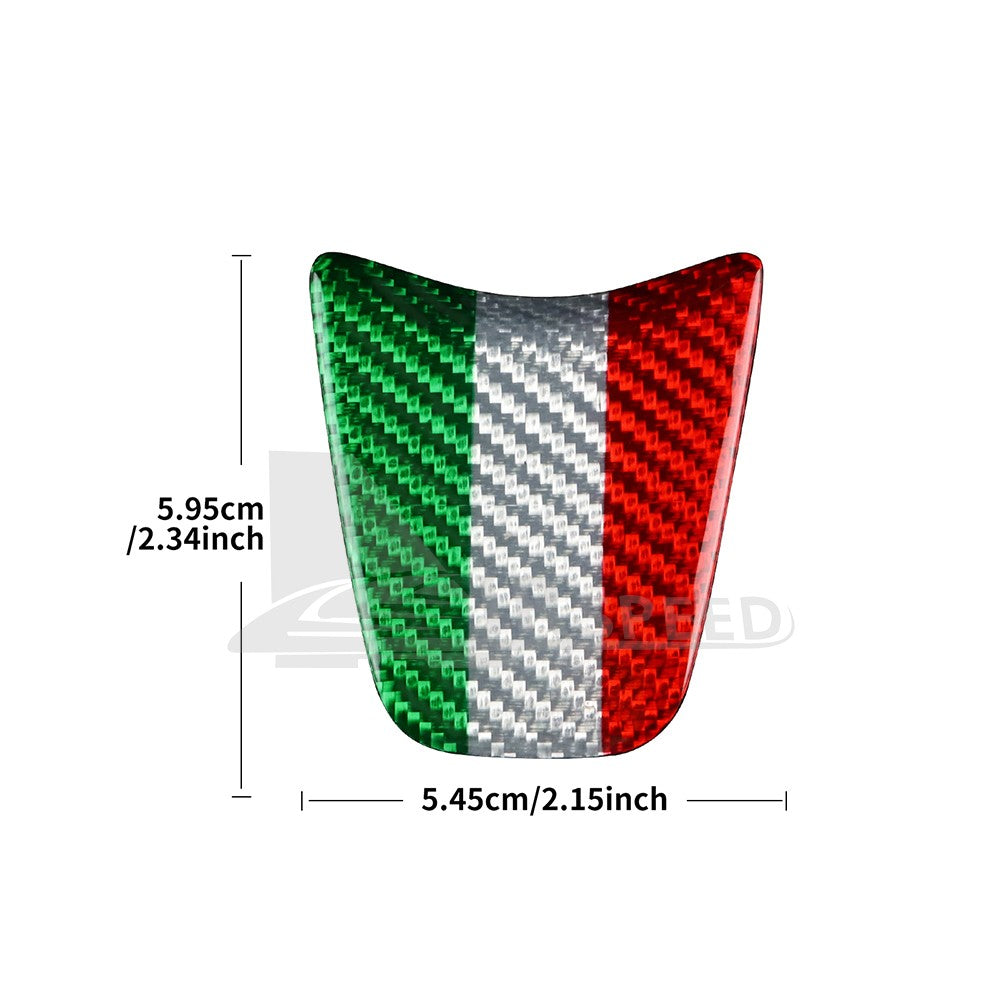For FIAT 500 Abarth 595 20-23 Italy Flag Carbon Fiber Steering Wheel Chin Cover - detail view