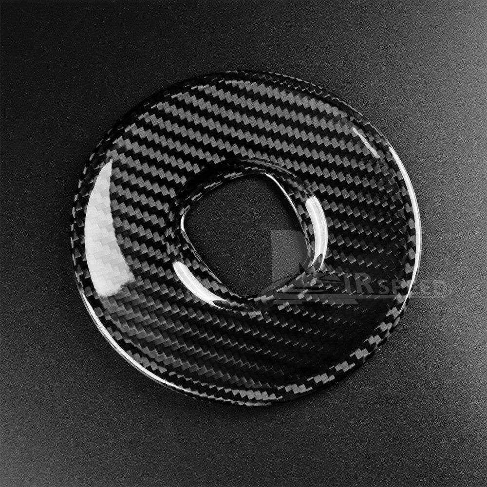 REAL HARD Carbon Fiber Black Steering Wheel Center Cover For Fiat 500 2008-2023