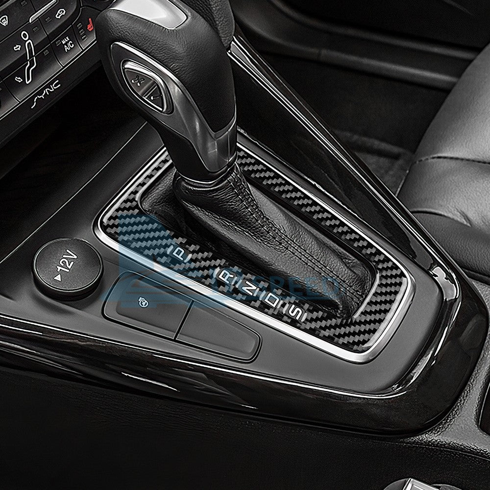 For Ford Focus SE 15-2018 Car Center Gear Shift Panel Sticker Carbon Fiber Black（U.S. Stock）